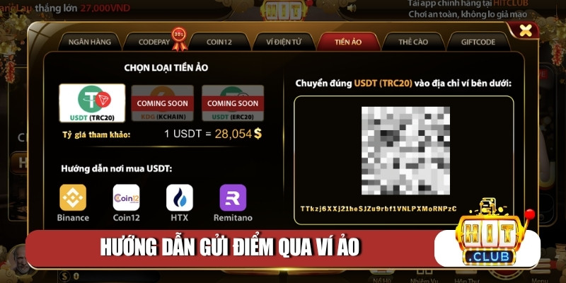 Hướng dẫn gửi điểm qua ví ảo